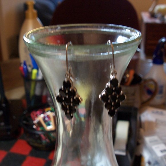 Black Spinel Earrings - Picture 6 of 6